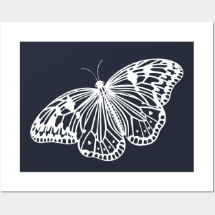 Paper Kite Butterfly Ink Art - dark colors Posters and Art